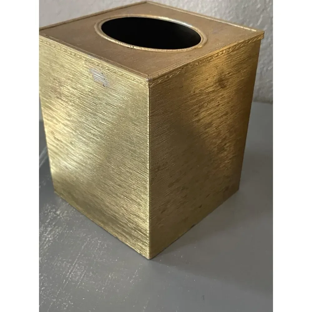 Vintage Stylebuilt 24kt Gold Plated Tissue Box Cover & trash can 3D Butterflies